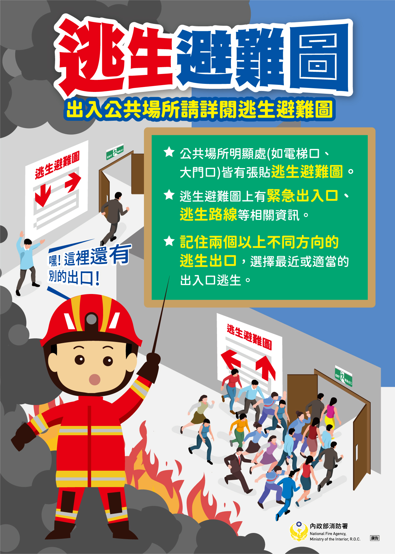 逃生避難圖(出入公共場所請詳閱逃生避難圖)